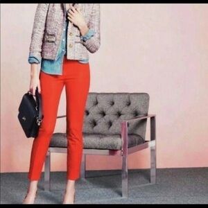 J. Crew Mercantile red fitted slim leg dress pants hidden side zipper size 2